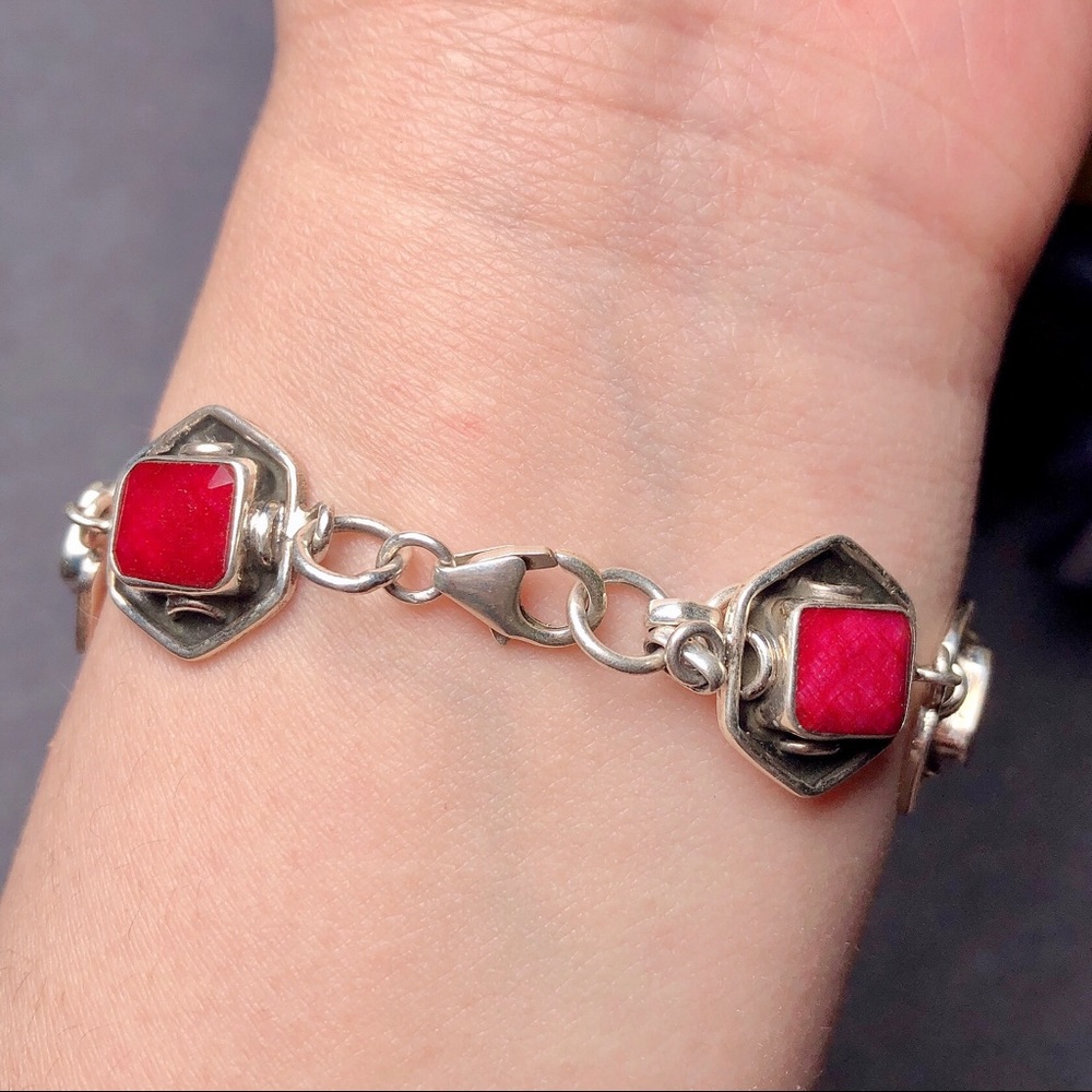 Clearancesterling Silver Ruby Bracelet - image 3